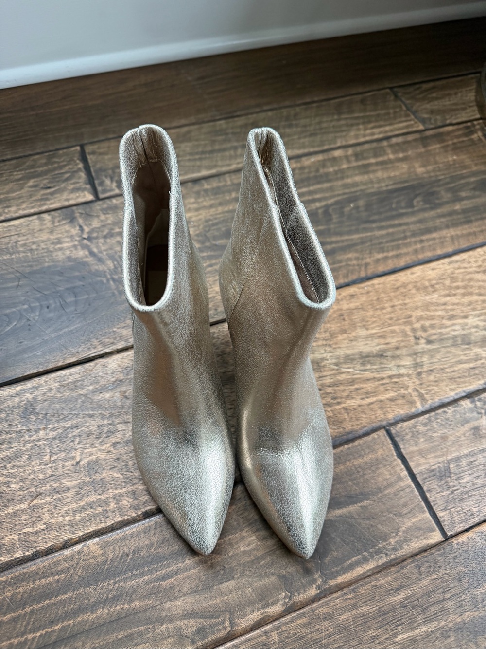 Dolce Vita Dee Booties in Platinum Distressed Leather